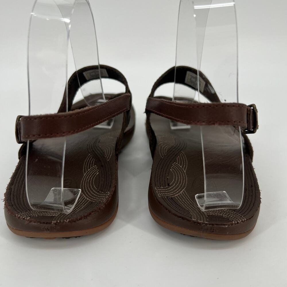 Chaco Maya II Sandal Women 8 / 39 Java Brown Leather Thong Ankle Strap Gladiator - Picture 4 of 8